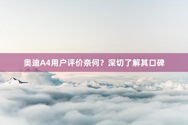 奥迪A4用户评价奈何？深切了解其口碑